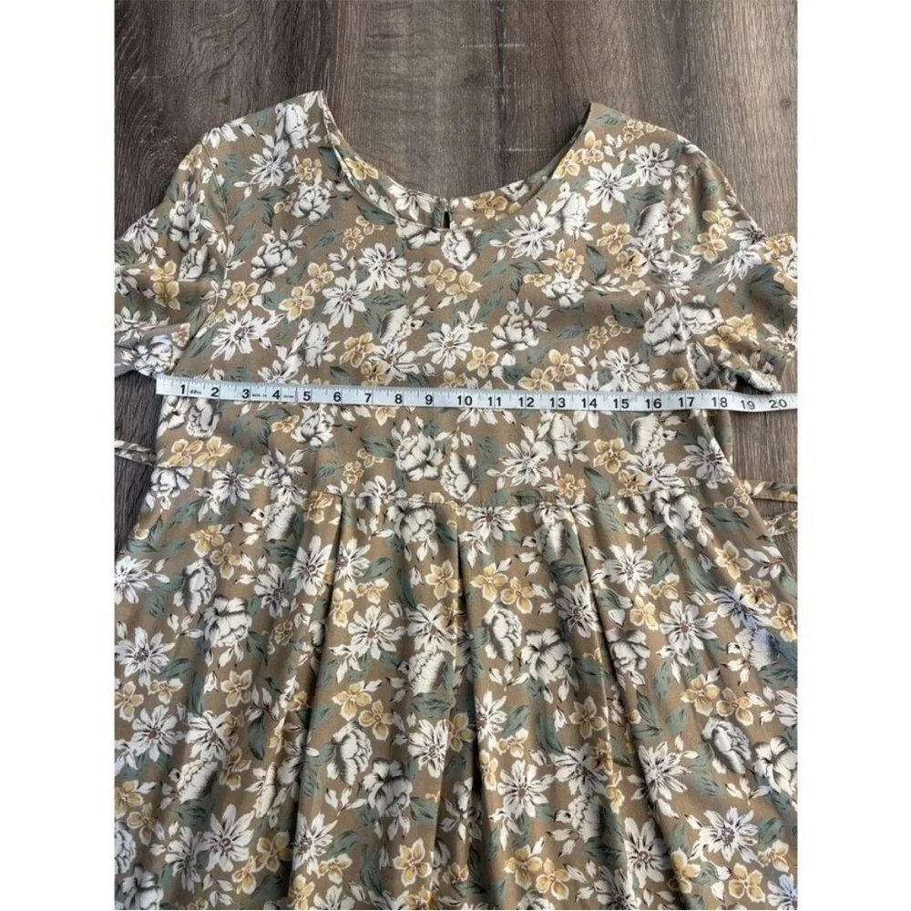 Oh! Mamma 90s green & beige floral maxi dress - Picture 6 of 7